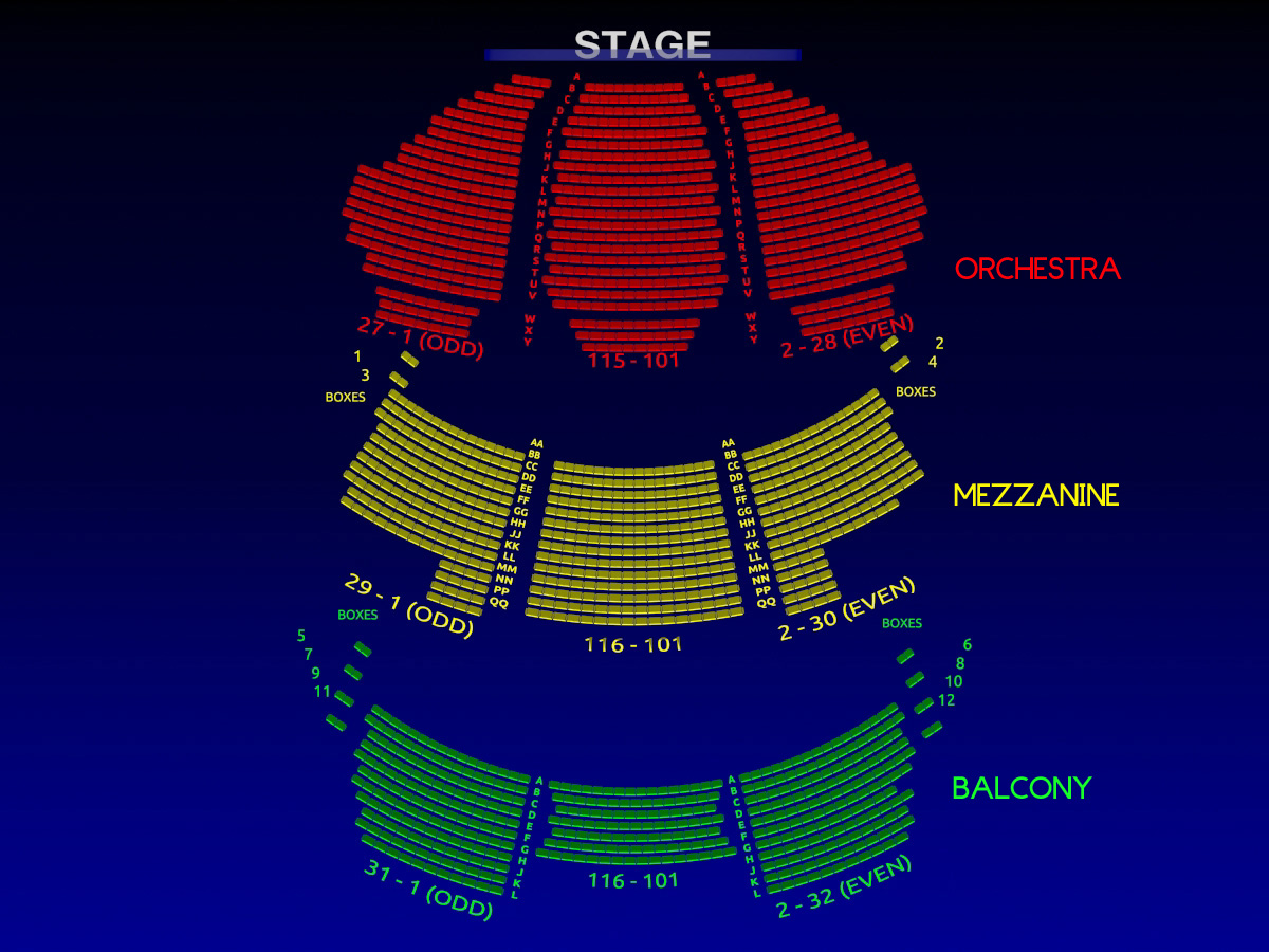 New amsterdam theatre seating chart