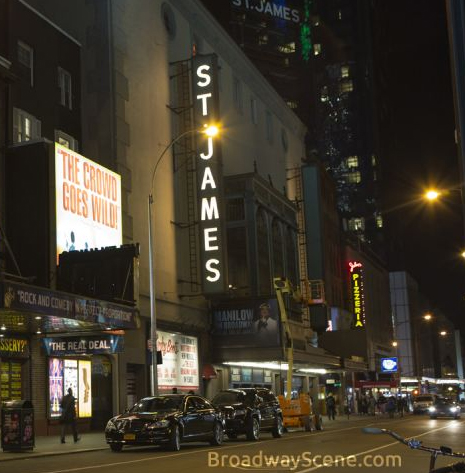 The St. James Theatre stands on the site of the original Sardi’s restaurant.