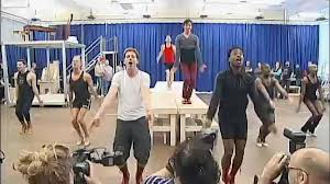 "Rehearsing the musical Kinky Boots"