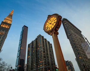 Landmark Fifth Avenue cast iron sidewalk clock